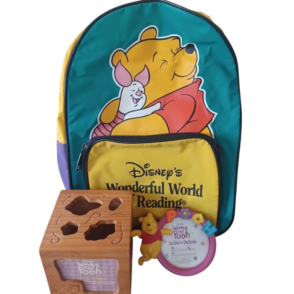 Winnie The Pooh Piglet Vintage‎ Collectors Lot Backpack Picture Frame Bundle